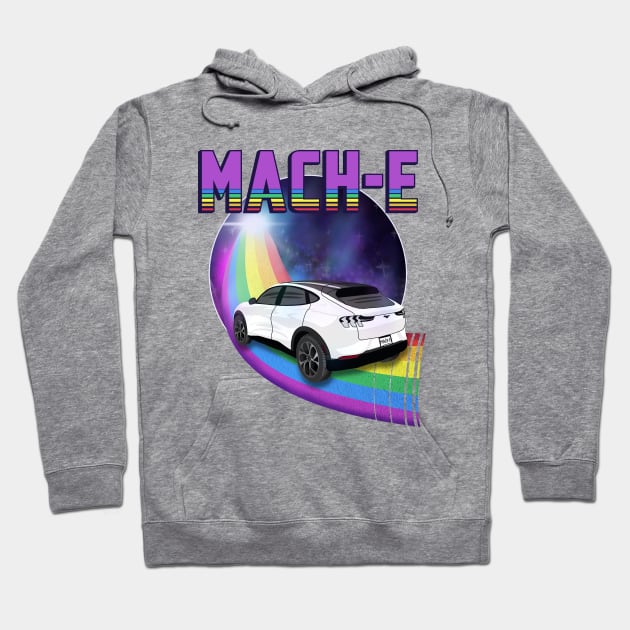 Mach-E Rides the Rainbow Galaxy in Star White Hoodie by zealology